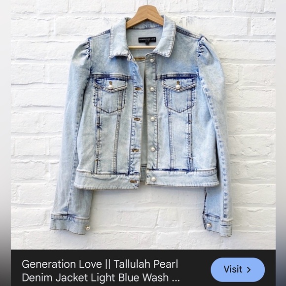 Generation Love Jackets & Blazers - Generation Love Light Blue Denim Jacket, Small